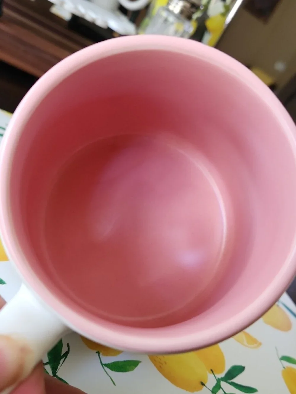 Colorful 'It's a Beautiful Day for Learning' Ceramic Coffee Mug - Pink Interior